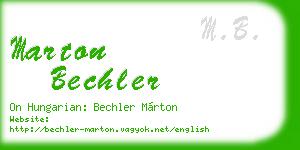 marton bechler business card